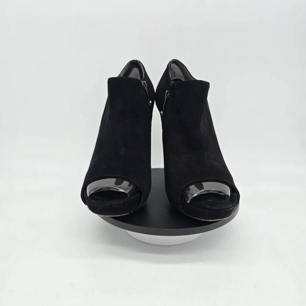 Via Spiga Shoes Women's 8.5 M black Suede Peep-Toe High-Heeled